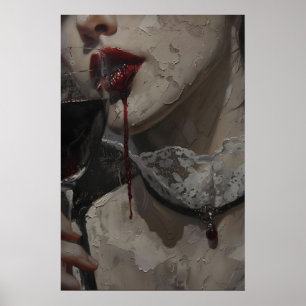 Poster Art imprimable de vampire femme gothique victorien