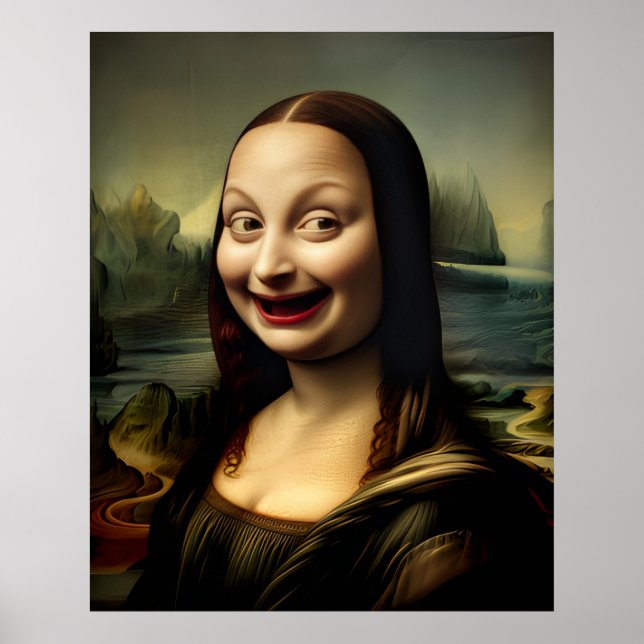 Poster [Art imprimable] Rire Mona Lisa (Devant)