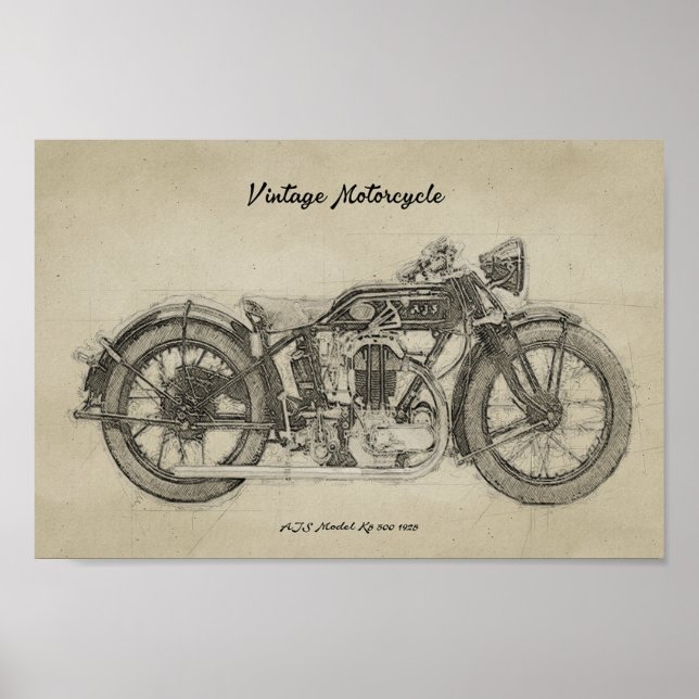 Poster Art Imprimer Moto classique (Devant)
