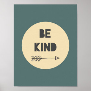 Poster Art Inspirant Soyez Gentil - Art de Nursery