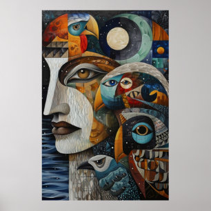 Poster Art inuit : Vie et animaux arctiques