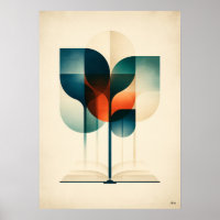 Art Japandi géométrique de lecture de forêt pour l
