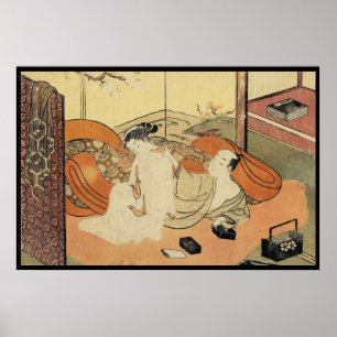 Poster Art japonais classique vintage ukiyo-e oiran