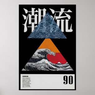 Poster Art japonais vintage inspiré d'Ukiyo-e de la Grand