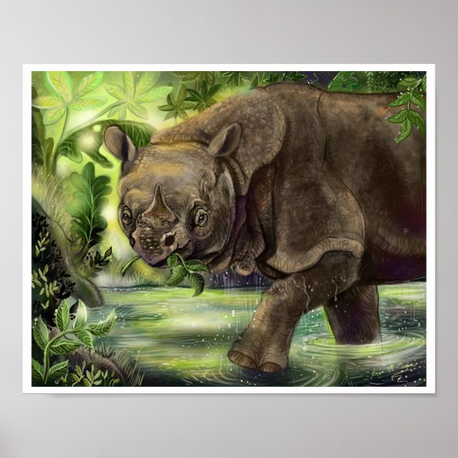 Poster Art Javan Rhino (Devant)