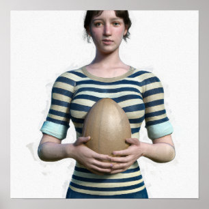 Poster Art Joueuse de rugby à femmes