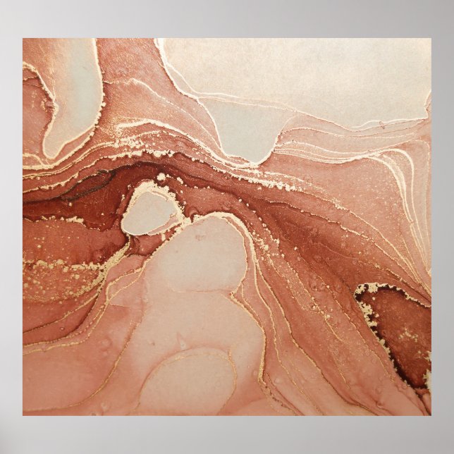 Poster Art Liquide Luxe : Fusion d'encre de marbre (Devant)