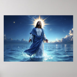 Poster Art lumineux chrétien Jésus Christ foi espoir art