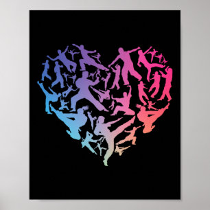 Poster Art martial Coeur Amour entraînement Karate Tae Kw