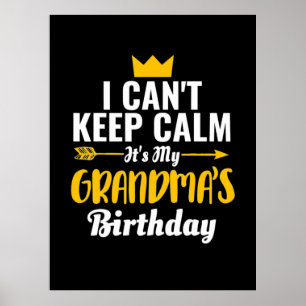 Poster Art Mère   C'Est Mon Anniversaire De Grand-Mère