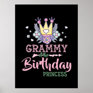 Poster Art Mère   Grammy De L'Anniversaire Princesse Noël