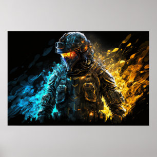 Poster Art Military Person