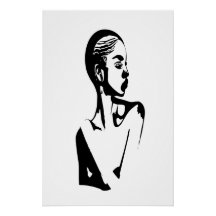 art minimal noir et blanc femme posant mur art
