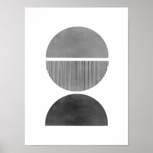 Poster Art minimaliste Abstrait - demi-cercles 1