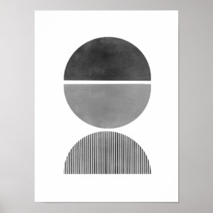 Poster Art minimaliste Abstrait - demi-cercles 2