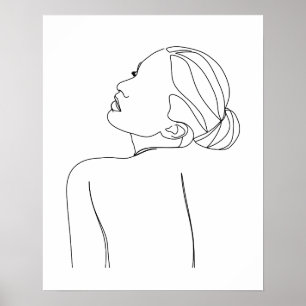 Poster Art minimaliste de la ligne de la belle femme