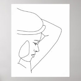 Poster Art minimaliste de ligne féminine Abstraite