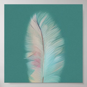 Poster Art minimaliste de plumes pastel