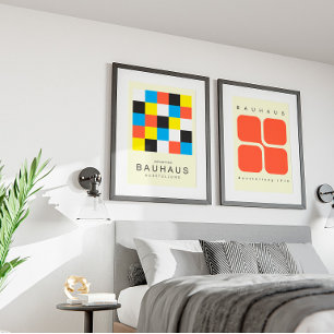 Poster Art minimaliste de style Bauhaus pour la chambre e