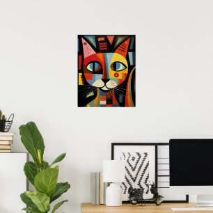 Poster Art moderne Abstrait de Chat Colorful Wall Art