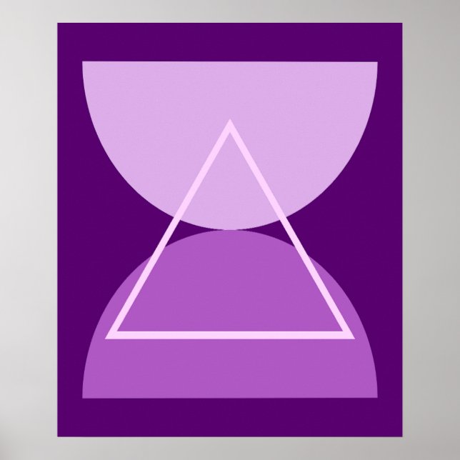 Poster Art moderne Abstrait Formes géométriques violettes (Devant)