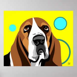 Poster Art moderne Basset Hound