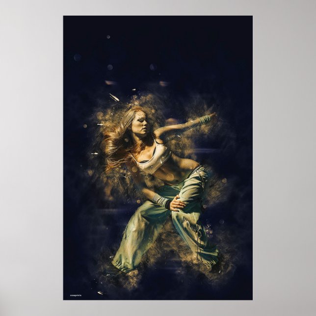 Poster Art moderne briseur d'affiche danseuse moderne fil (Devant)