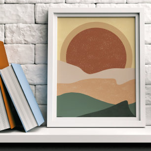 Poster Art moderne du coucher de soleil esthétique boho