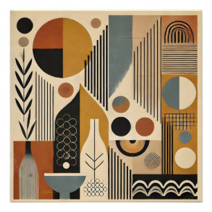 Poster Art Moderne Du Milieu Du Siècle Récolte Automne