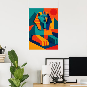 Poster Art moderne égyptien Sphinx Pop