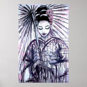 Poster Art moderne Geisha Imprimer