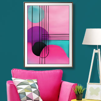 Poster Art moderne géométrique coloré sans cadre