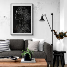 Art Moderne Line Portrait femme Ai Art