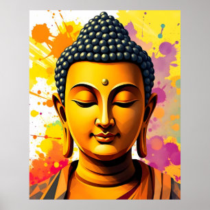 Poster Art moderne Peinture numérique de Bouddha Gautam