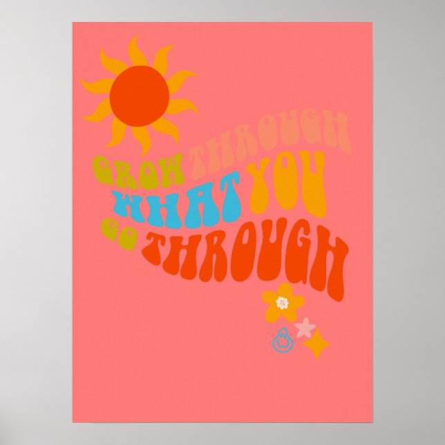 Poster Art Mot Esthétique Rétro pour Filles, Tweens, Ados (Devant)