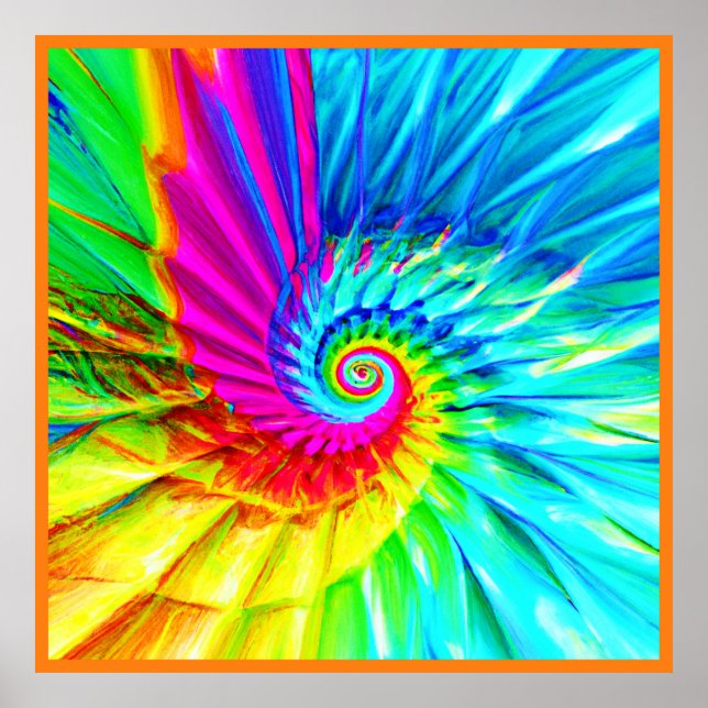 Poster Art Motif de la spirale éclatée de couleur (Devant)