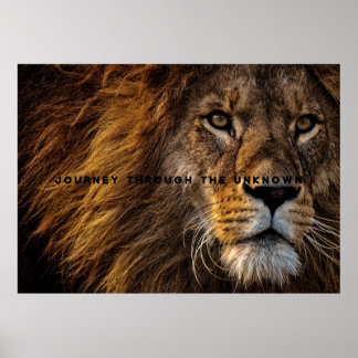 Poster Art motivationnel et inspirant du Lion Faux C