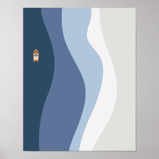 Poster Art Mur des vagues de l'océan Abstrait