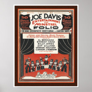 Poster ART MUSICAL AMÉRICAIN NOIR DES ANNÉES 1920 vintage