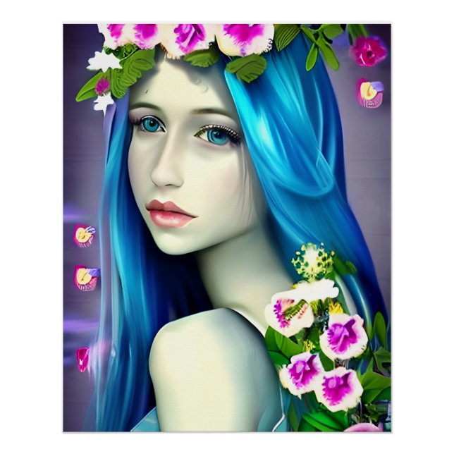 Poster Art mystique | Belle Fée Bleue (Devant)
