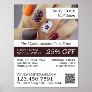 Poster Art Nail, Technicien Nail, Salon Nail Publicité