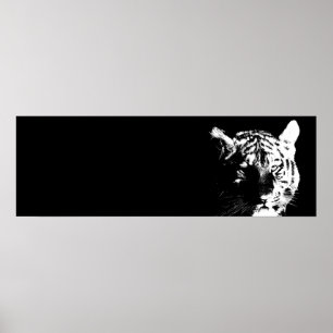Poster Art noir et blanc Tiger Pop