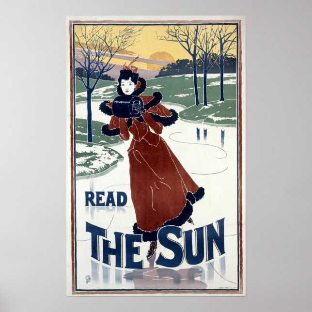 Poster Art nouveau 1895 Le soleil publicité de Louis John (Devant)