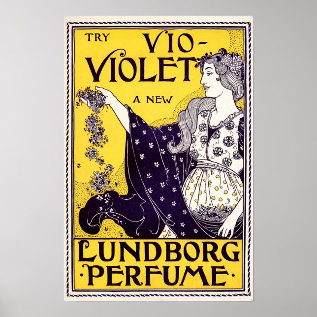 Poster Art nouveau 1895 Publicité parfum par Louise John  (Devant)