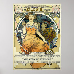 Poster Art nouveau 1904 Exposition mondiale par Alphonse 