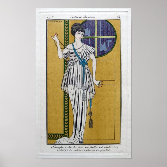 Poster Art Nouveau Costumes Parisiens par George Barbier (Devant)
