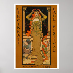 Poster Art Nouveau de festival de chute de Cincinnati