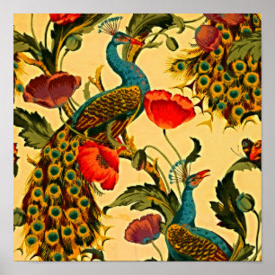 Poster Art Nouveau Elégance : Sidewall, The Peacock, 1896