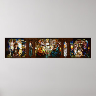 Poster Art Nouveau en verre tendu par Louis Comfort Tiffa
