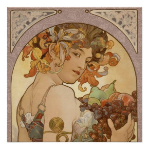 Poster Art Nouveau Femme Mucha Belle